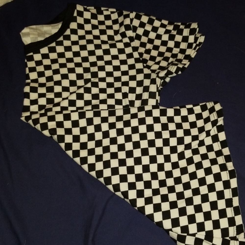 Black and white checkered tee